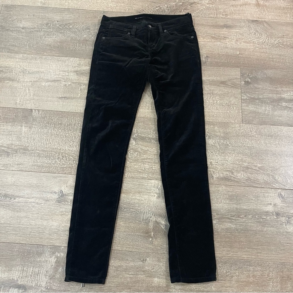 BCBGmaxazria black velvet pants with Leg Zipper size 26